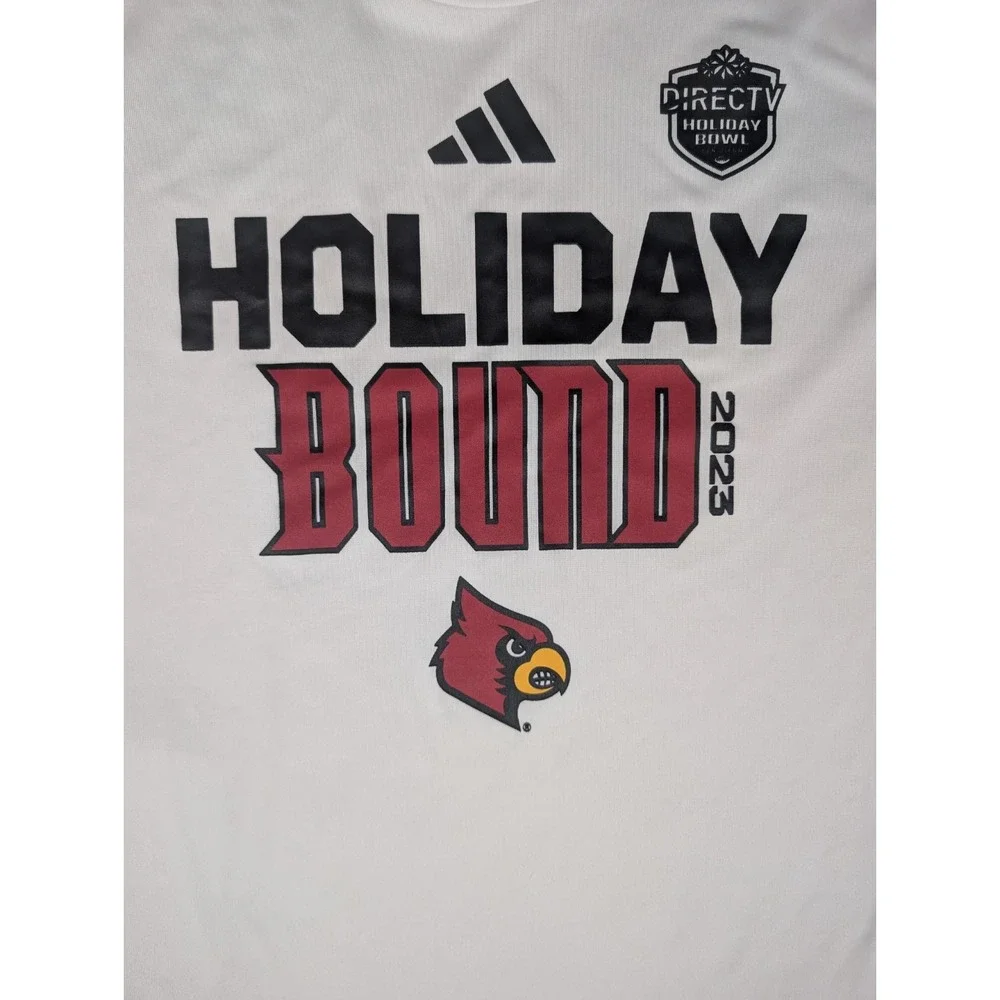 Louisville Cardinals | Adidas | White | Mens‎ | Holiday Bound T-Shirt 2022 | 2XL